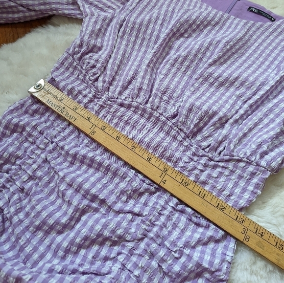 Zara purple gingham blogger mini dress small - Picture 12 of 16